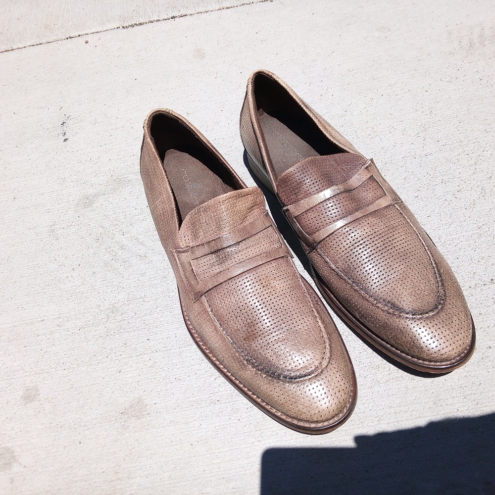 Rossini Taupe Slip-On Loafers with Vintage Appeal New